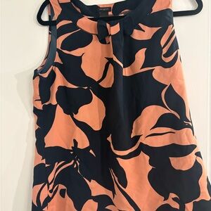 Floral Sleeveless Top in Black and Peach